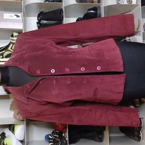 Bushwacker Maroon leather jacket blazer lined size s